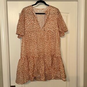 Emerson Fry Orange and White lined dress